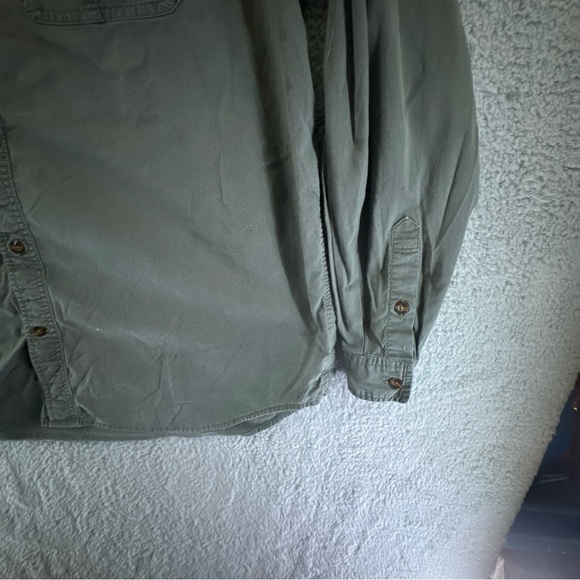 Carhartt Shirt Men 2XL Long Sleeve Green Relaxed Fit Ripstop Fabric Stretch - Picture 5 of 9